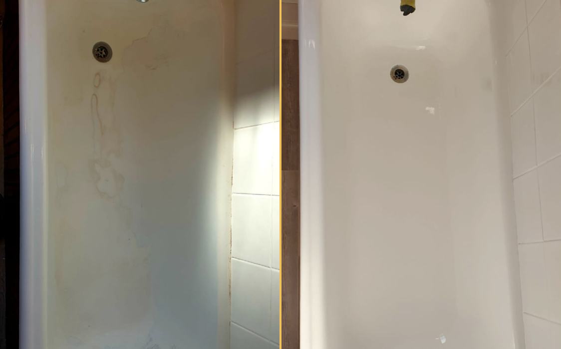 Steel bath resurfacing: before / after