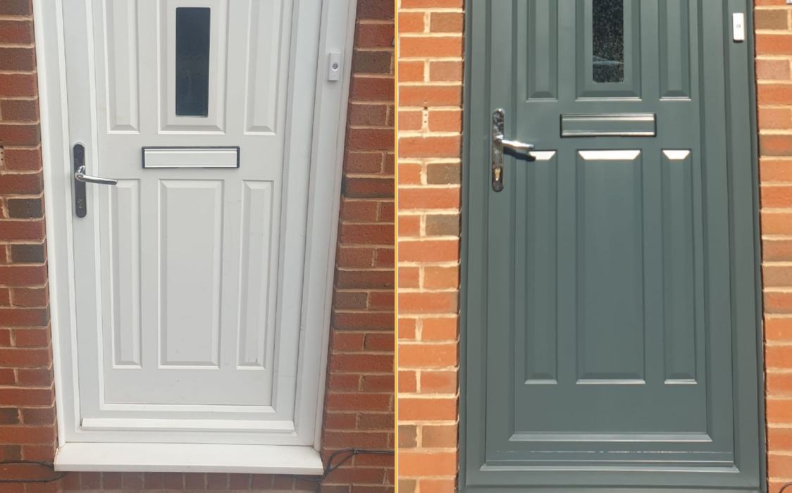 uPVC door respray: before / after